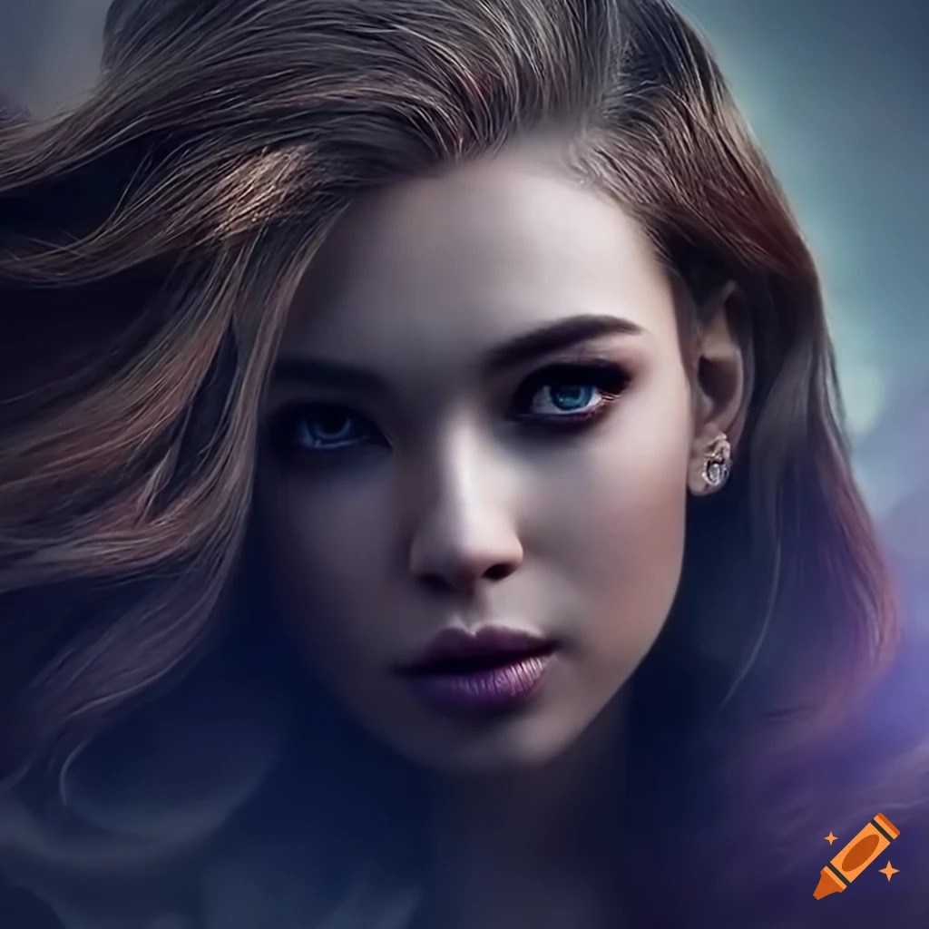 Photographic artwork of a ultra feminine fantasy girl on Craiyon