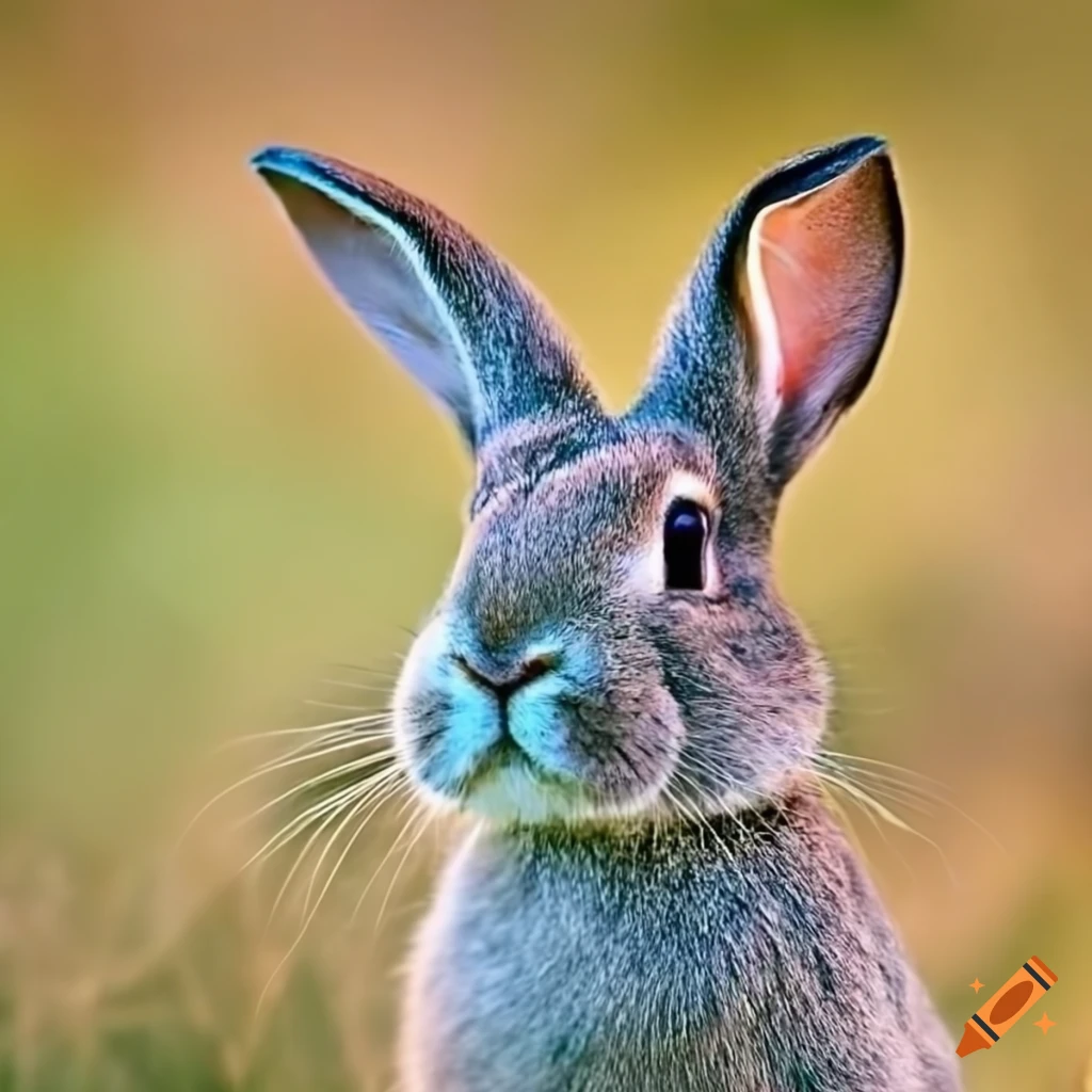 Rabbit with red glowing eyes and snake-like body on Craiyon