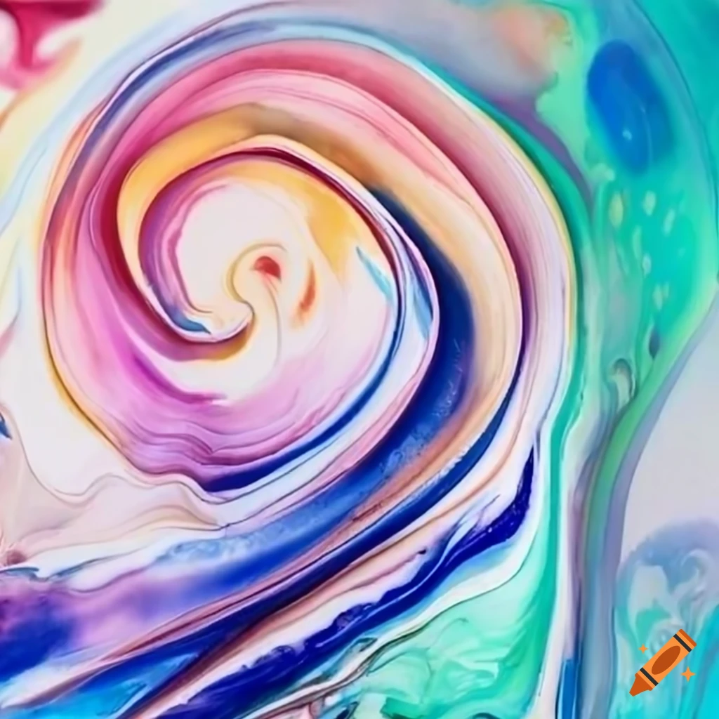 swirling flow of watercolor in spring colors