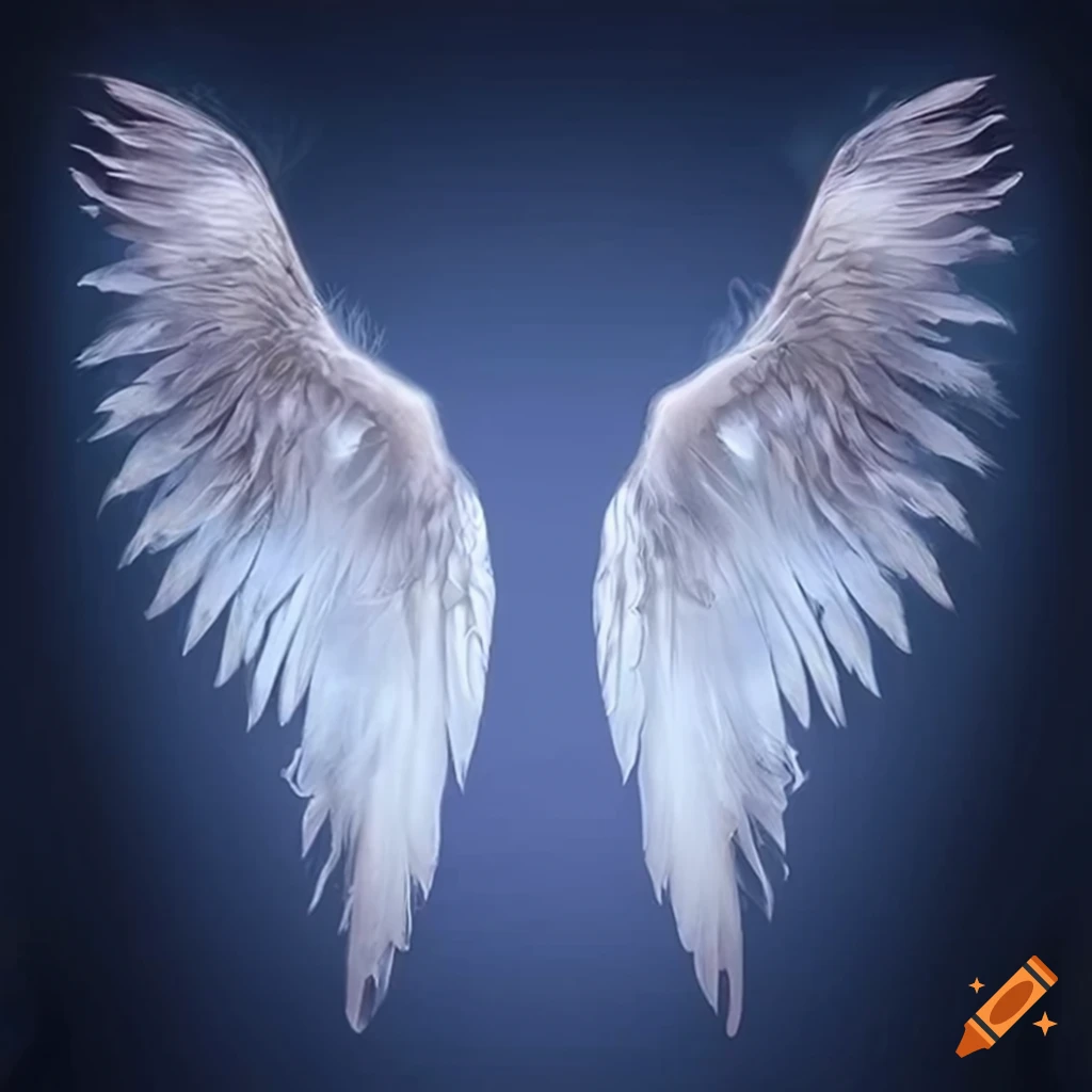 Image of realistic white angel wings on Craiyon