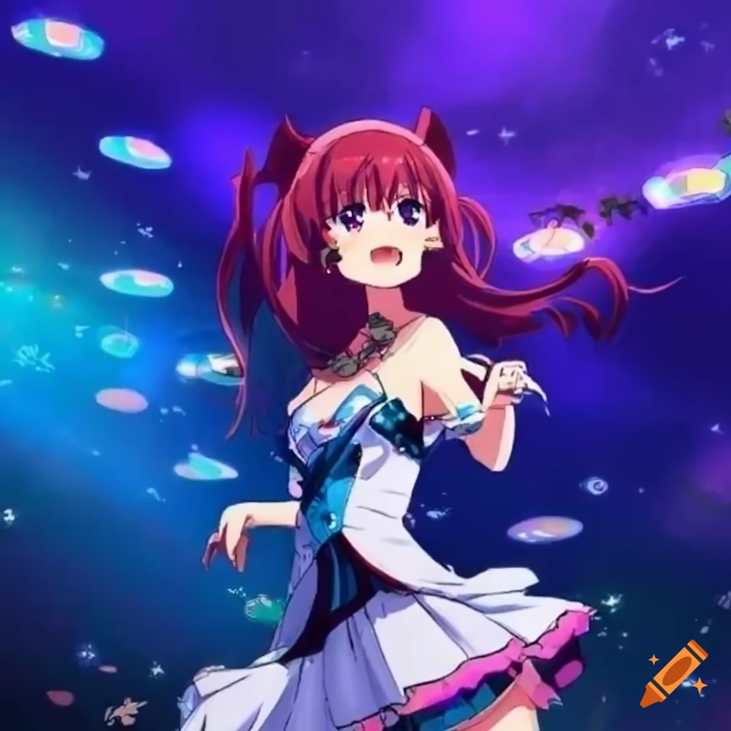 anime girl dancing on stage