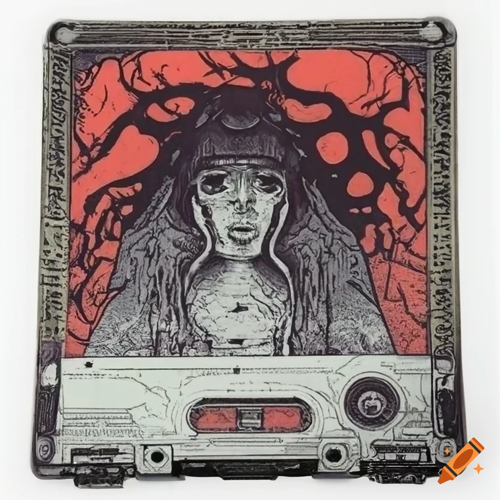 vintage cassette game cover with fantasy theme