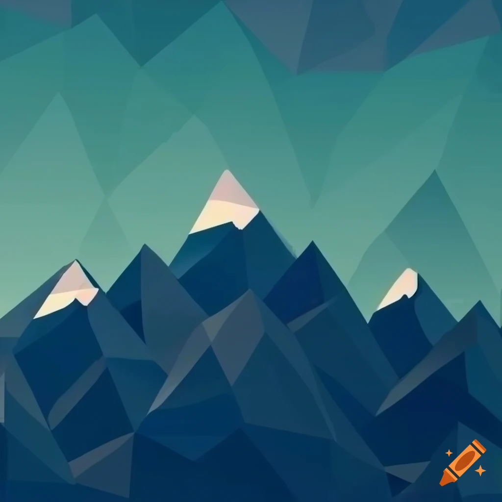 Polygon-style pattern of mountain range