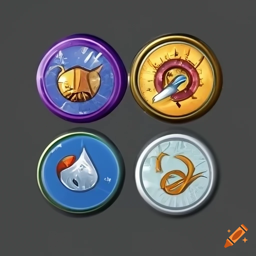 set of square merit badges icons on black background