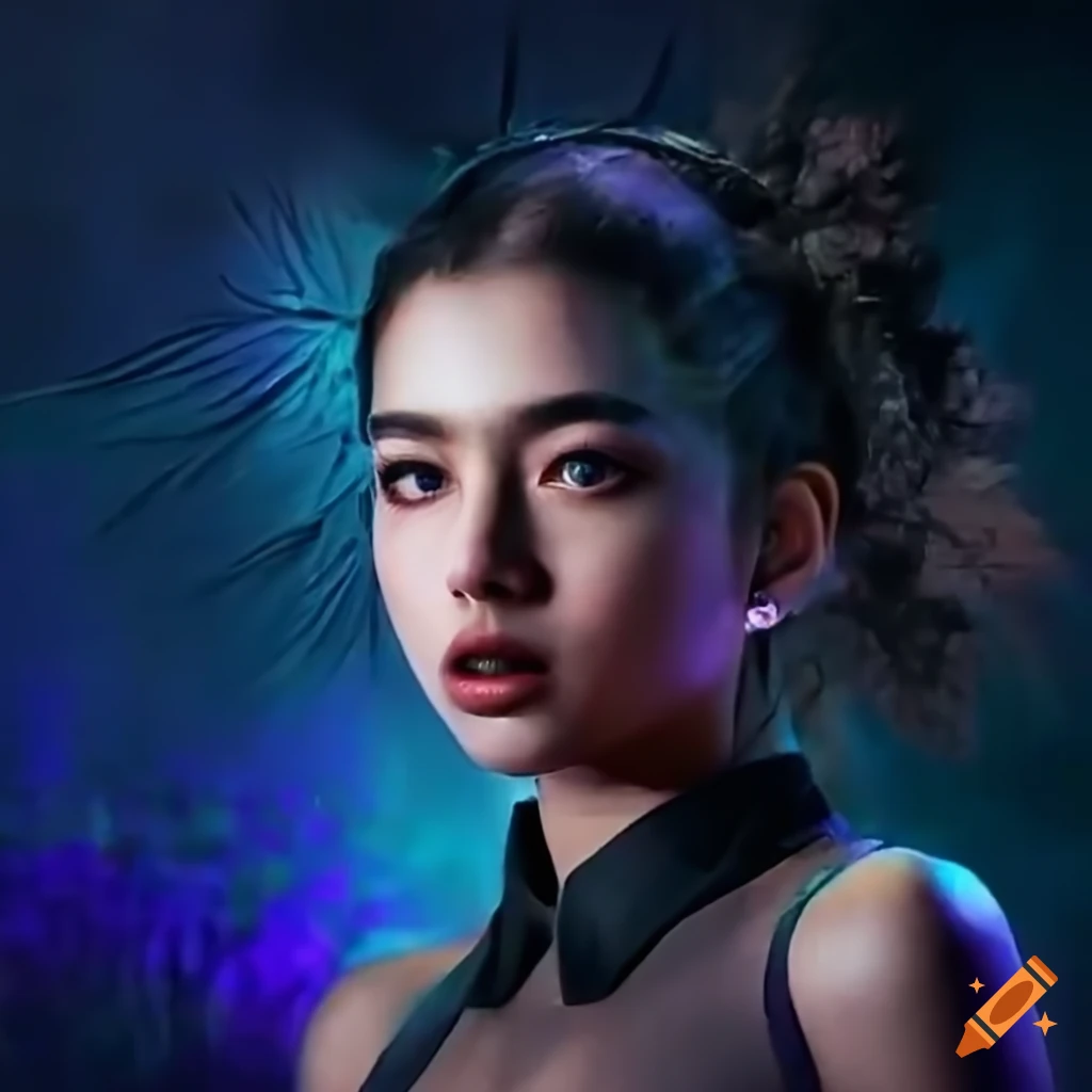 Photographic artwork of a ultra feminine fantasy girl on Craiyon