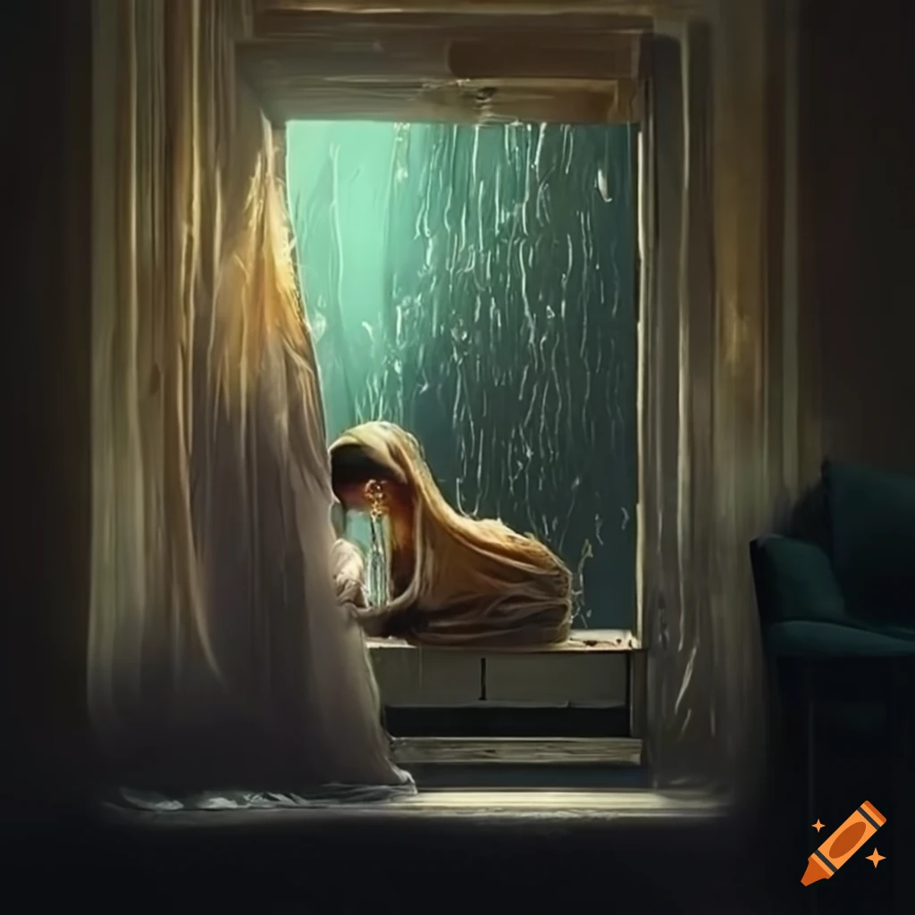 Relaxing indoors while it's raining outside on Craiyon