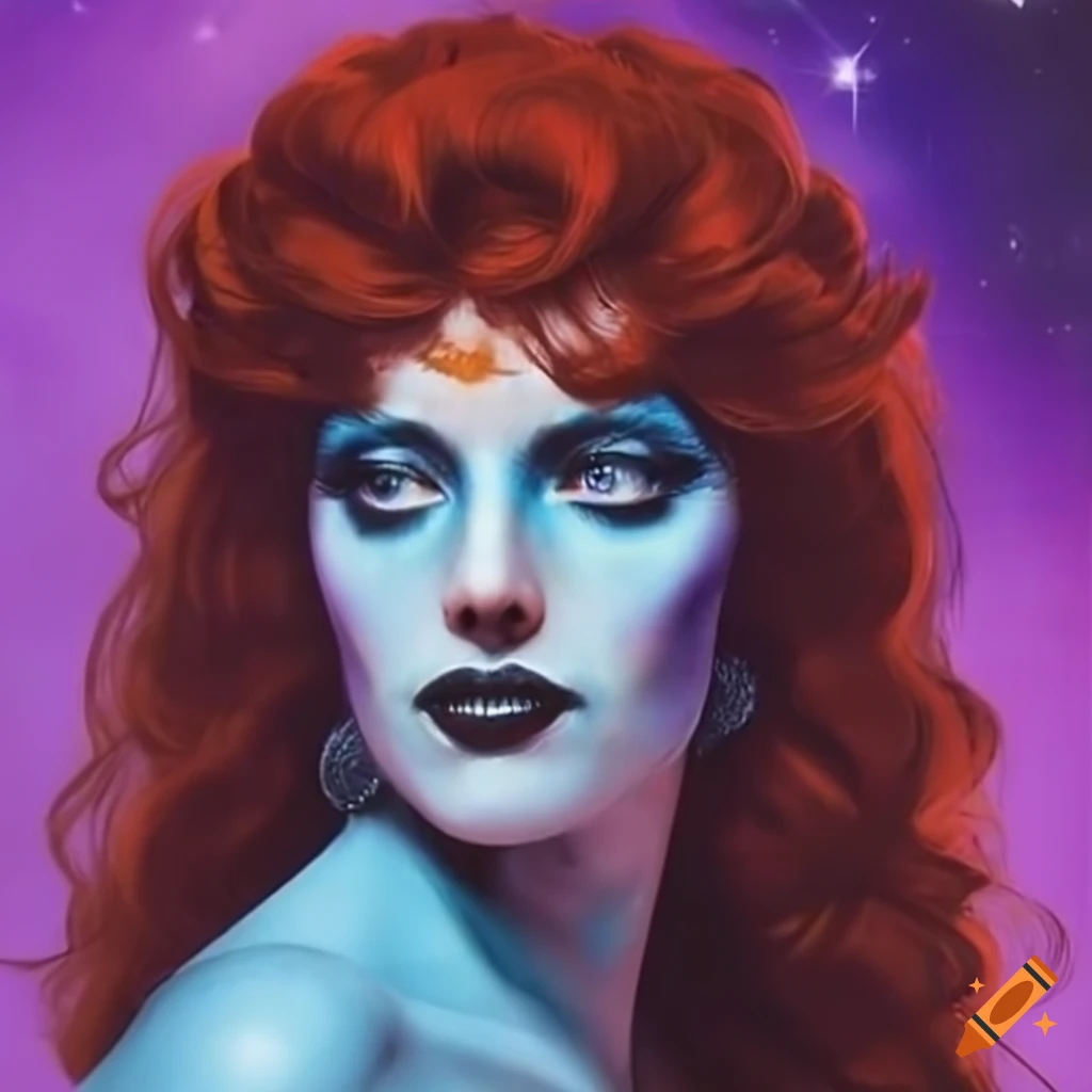 glam-rock-lady-with-starry-hair-on-craiyon