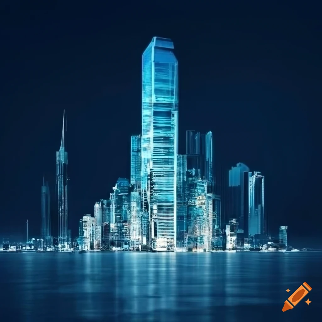 Crystal Cityscape With Stunning Buildings On Craiyon
