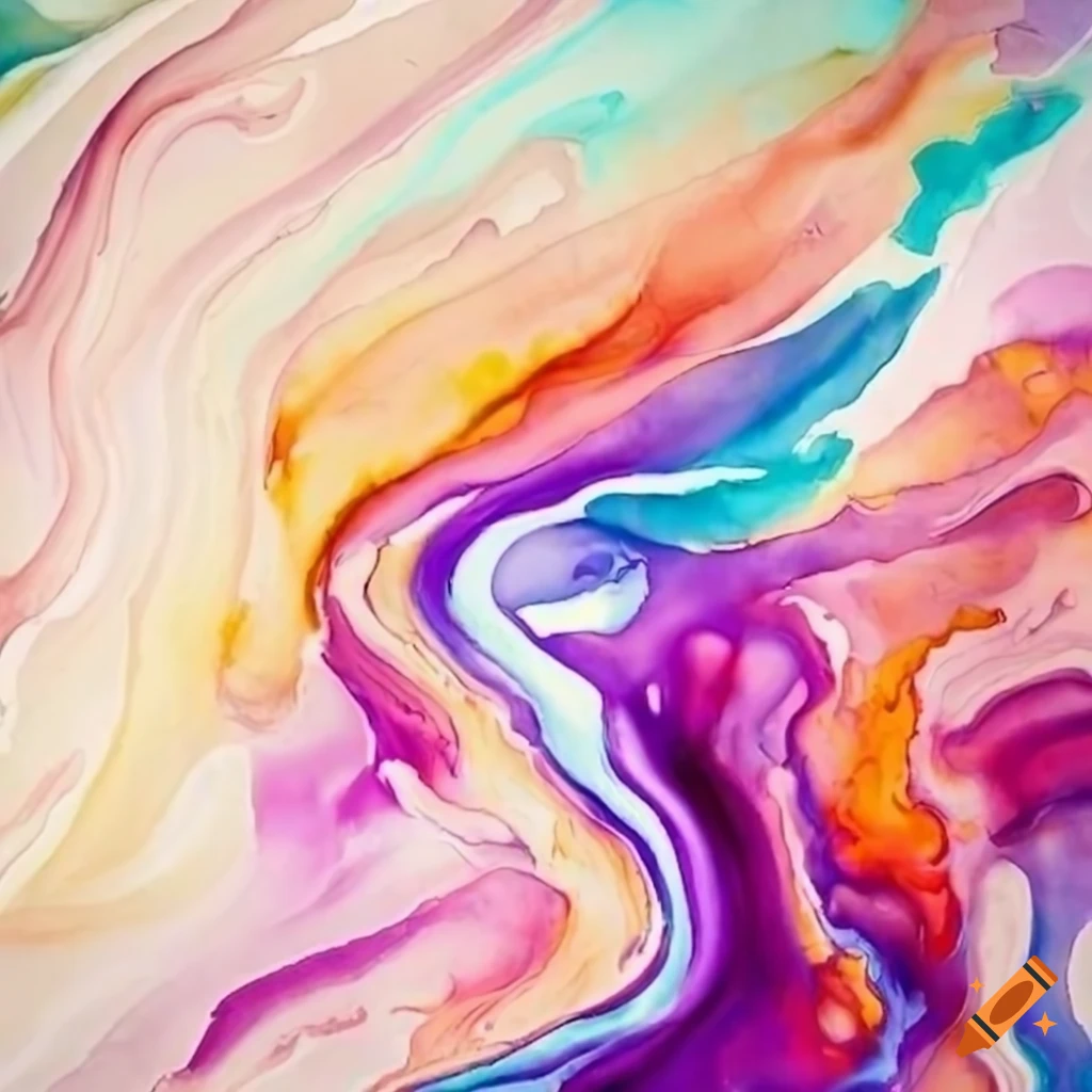 swirling watercolor with spring colors