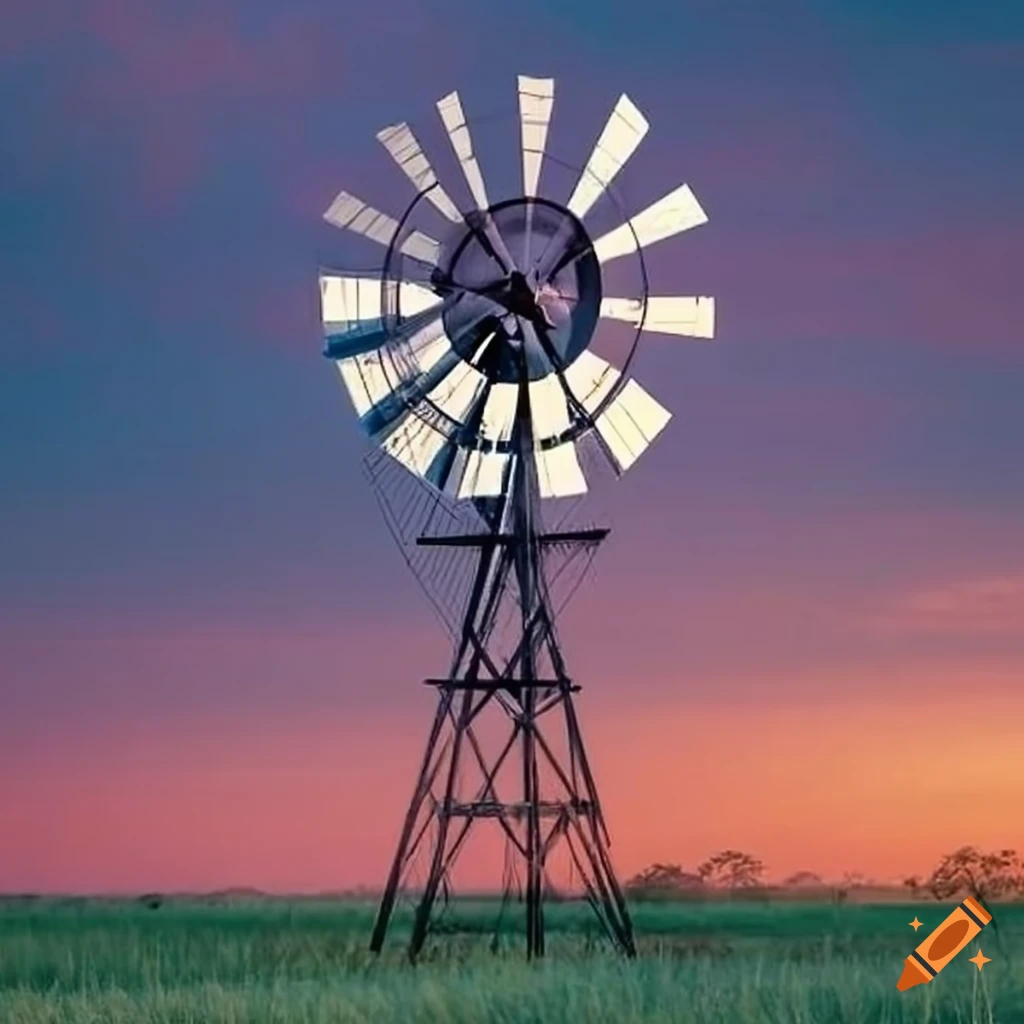 Texas Aeromotor Windmill in a pasture