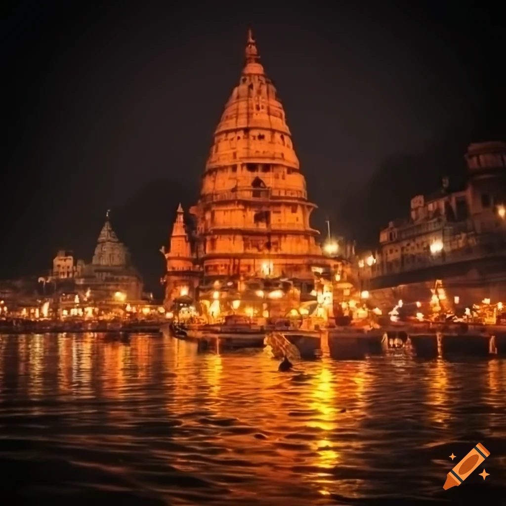 varanasi evening at Ganga ghat during Ganga Aarti