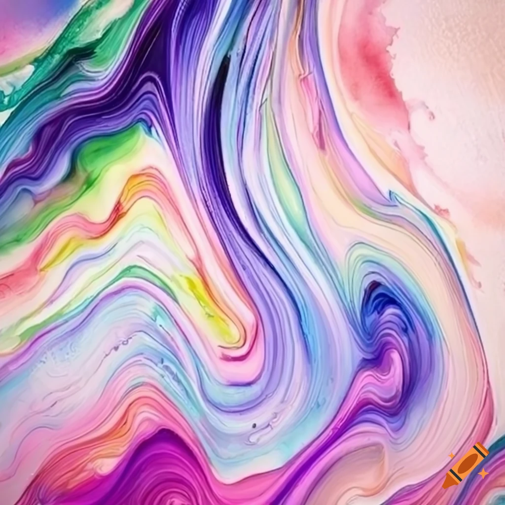Swirling Flow Of Spring colored Watercolors On Craiyon