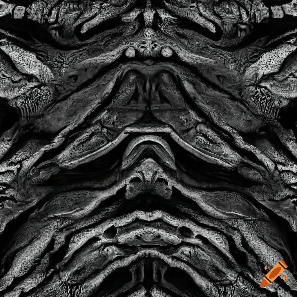 seamless black and white biomechanical rib texture