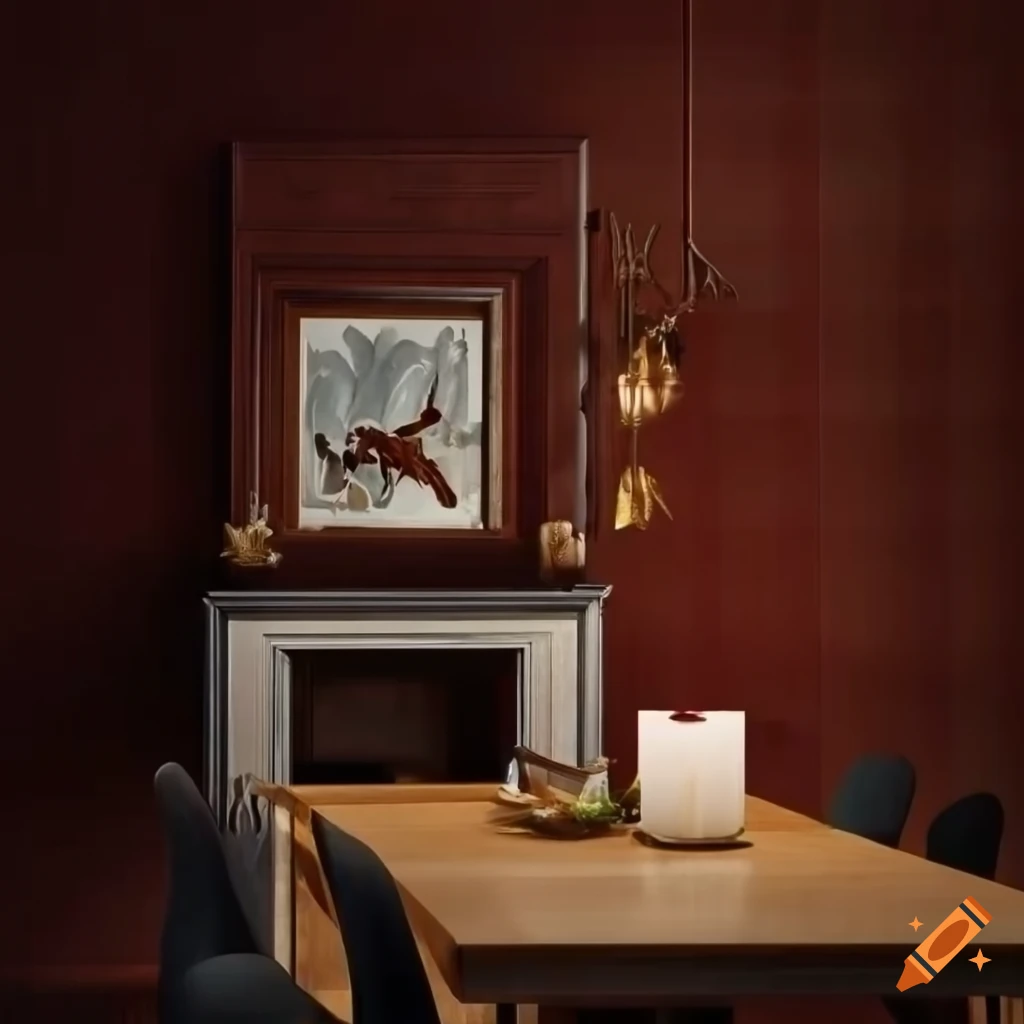 elegant dining room with certificates and photo frame