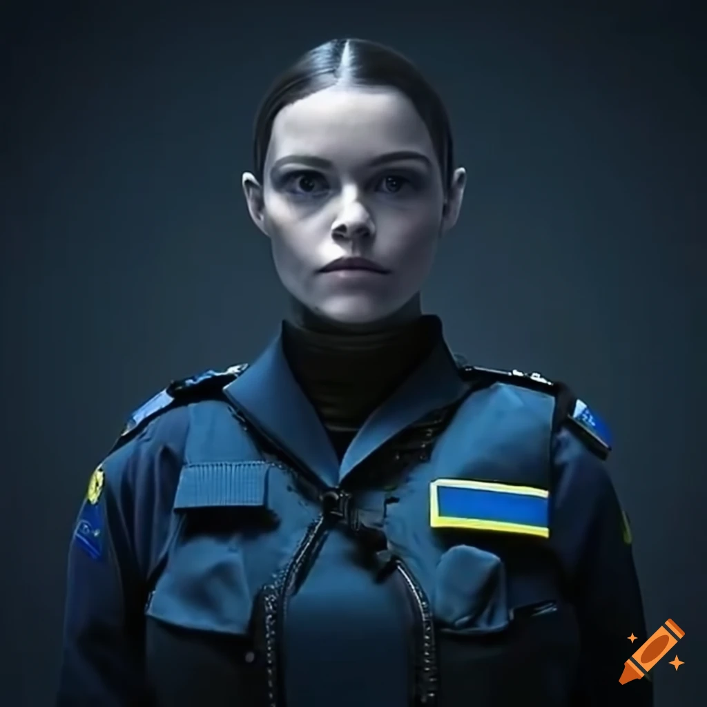 dramatic lighting on a Swedish police officer