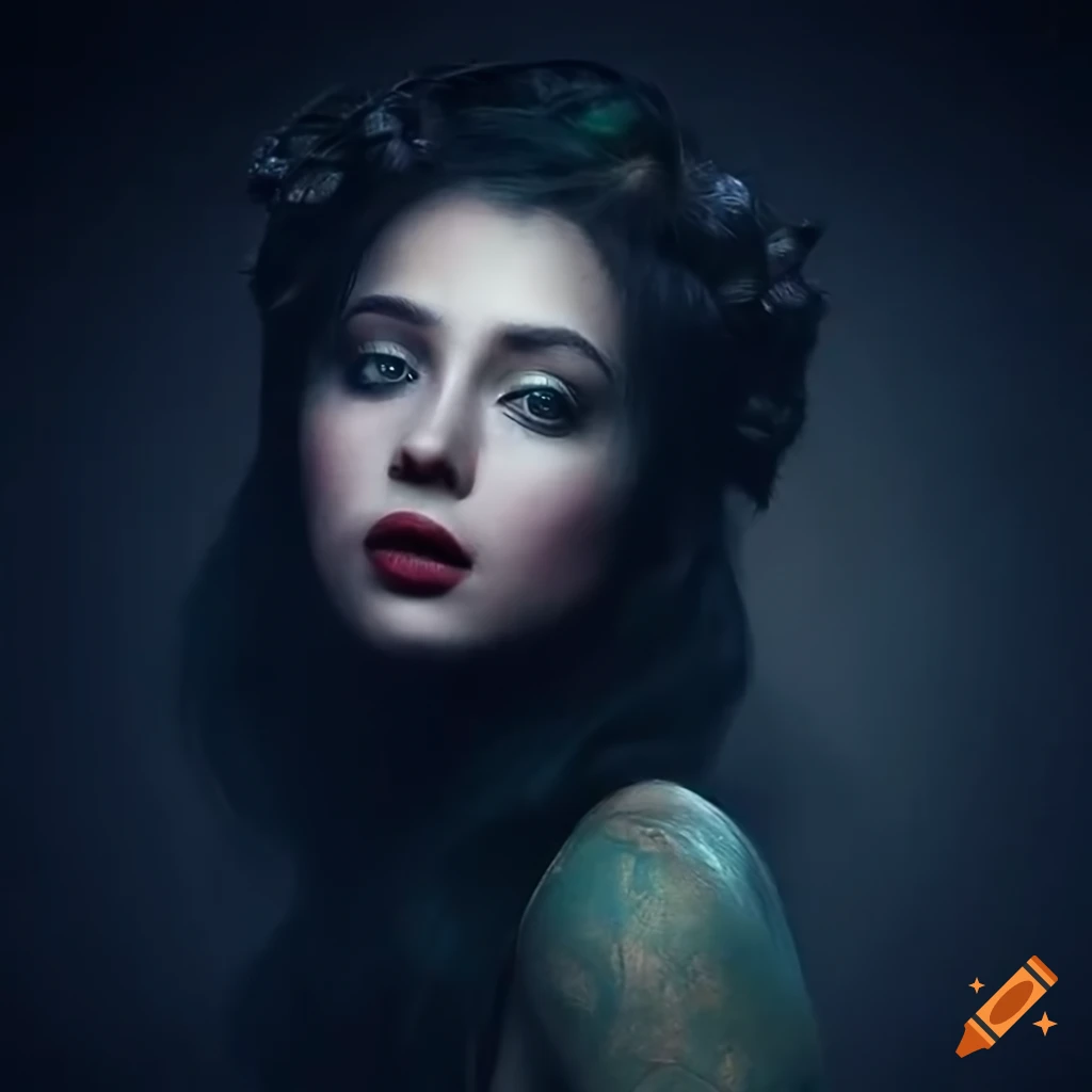 Realistic portrayal of a fantasy girl by remington on Craiyon image.