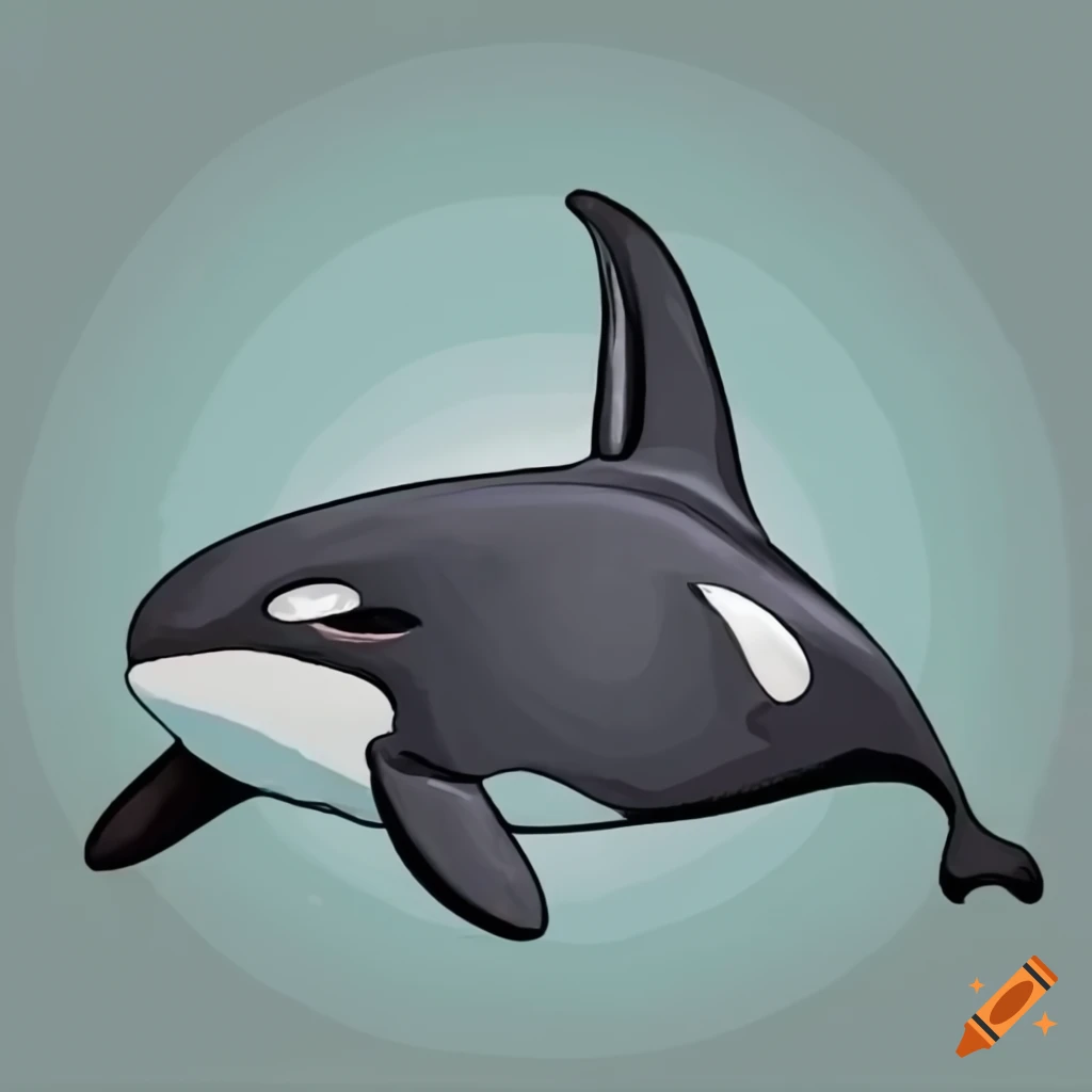 Killer whale sea animal isolated sketch grampus Vector Image