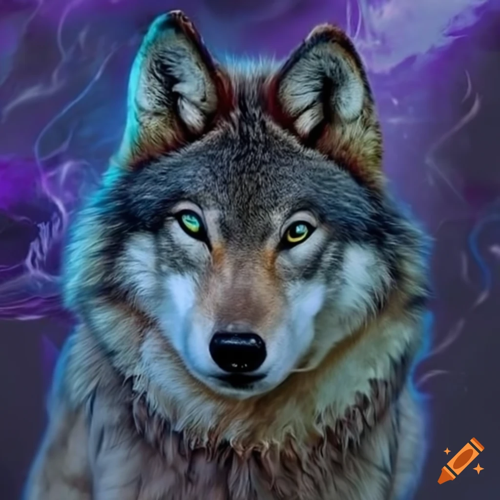 Spiritual wolf on Craiyon