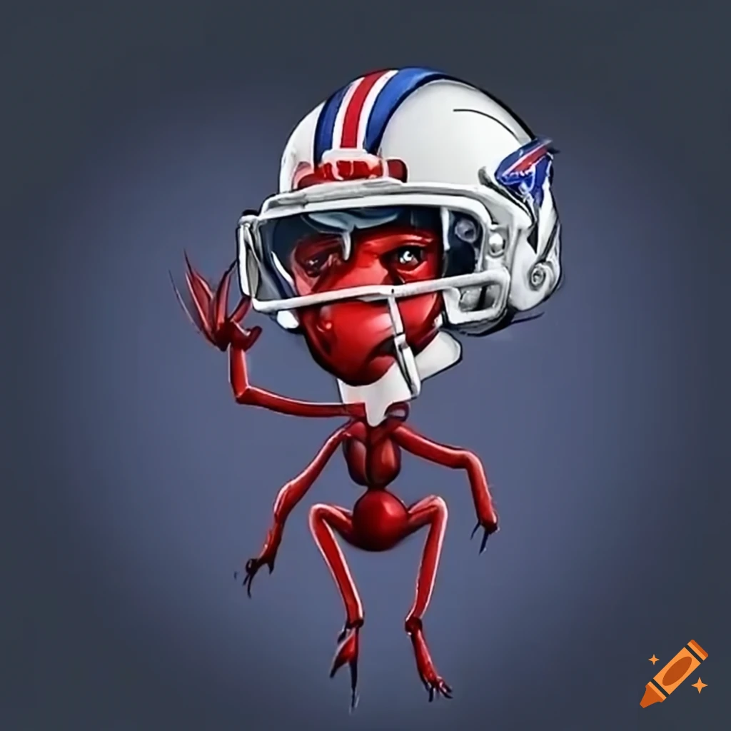 ant wearing Buffalo Bills helmet