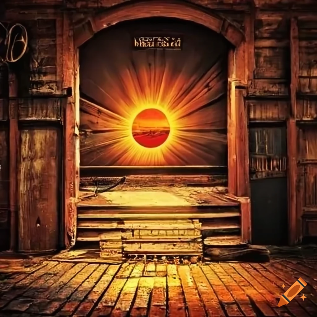 an old saloon with a sign the rising sun