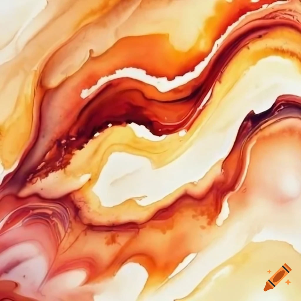 swirling autumn colors in watercolor painting