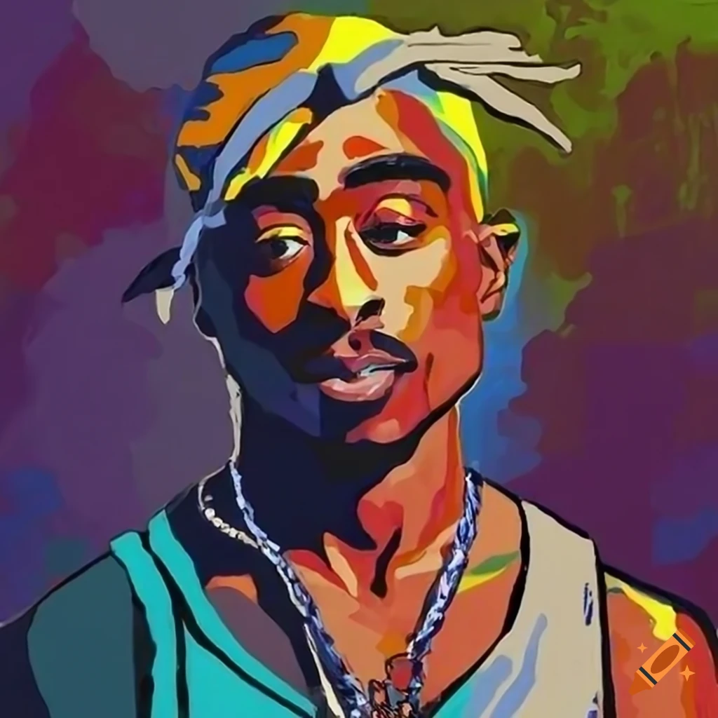 impressionist artwork inspired by Tupac