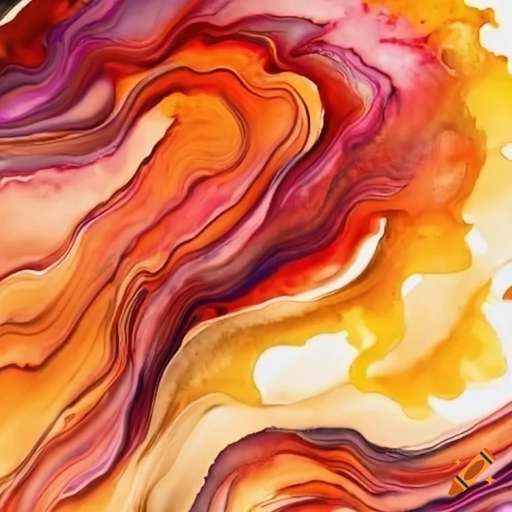 swirling autumn colors in watercolor