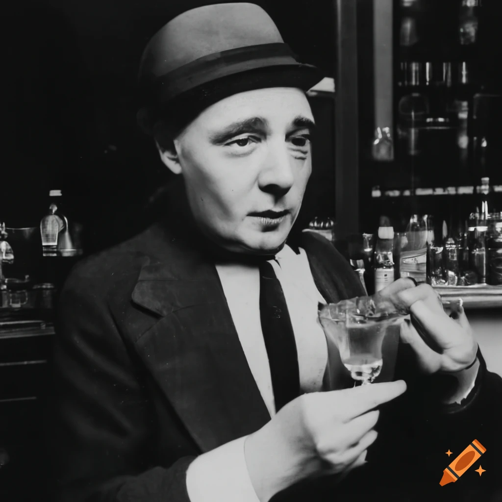 realistic photo of a bartender from below