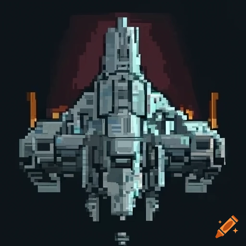 Spaceship pixel art on Craiyon