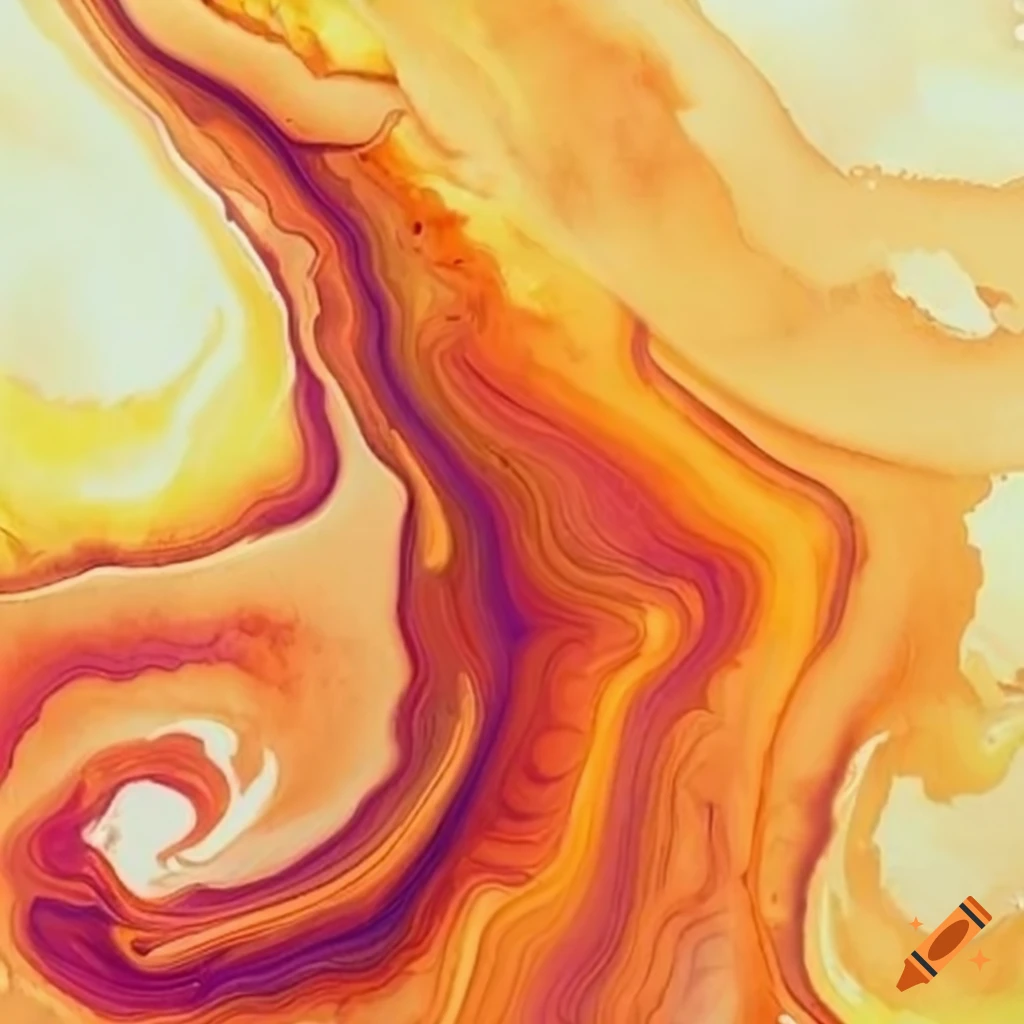 swirling flow of autumn-colored watercolors