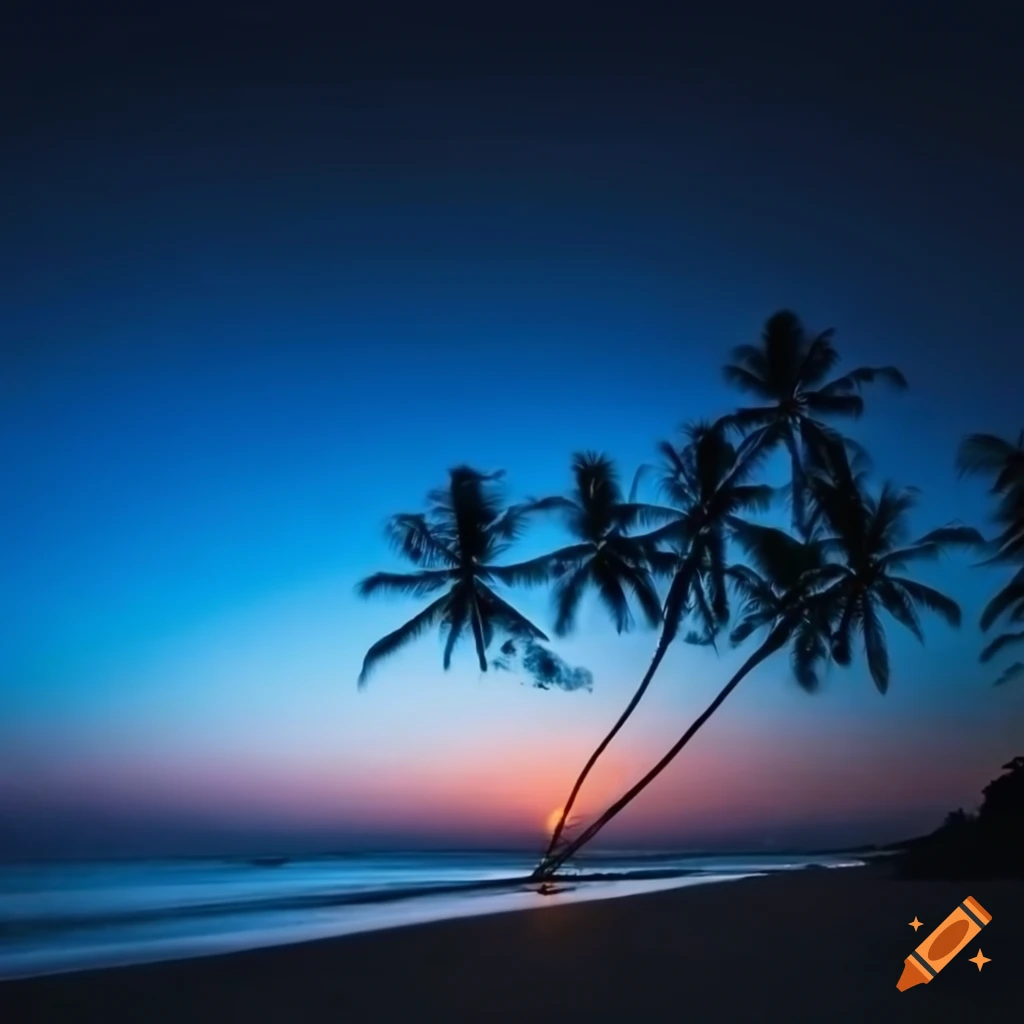 nighttime view of Sri Lanka beach