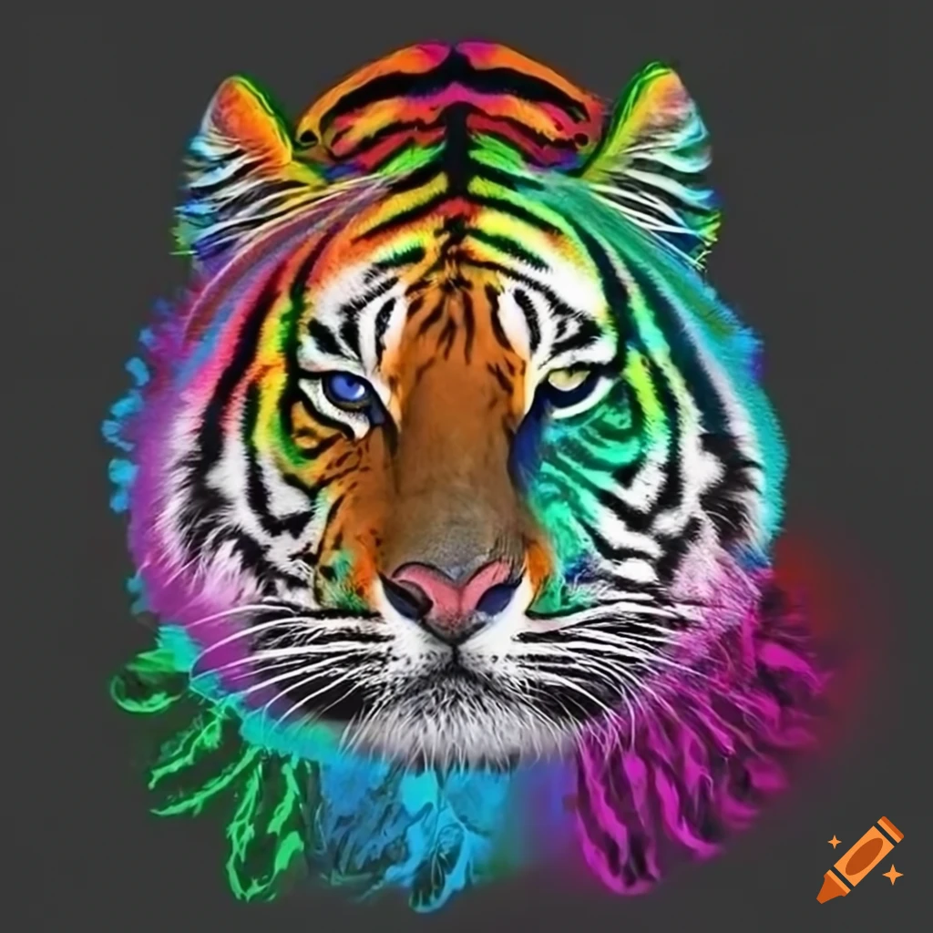rainbow tiger wallpaper