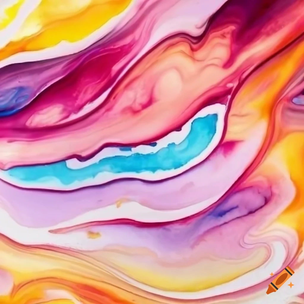 swirling flow of watercolor in spring colors
