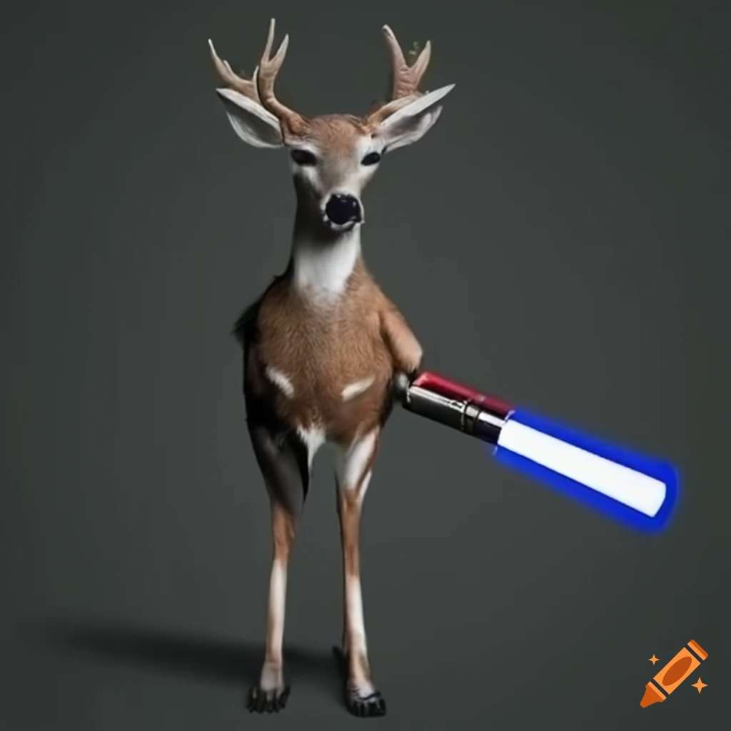 Deer with lightsaber