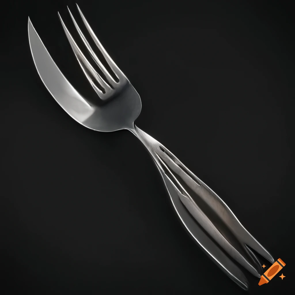 metallic cutlery in intersecting pattern
