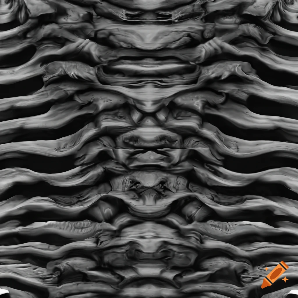 seamless grayscale alpha map texture of biomechanical ribs
