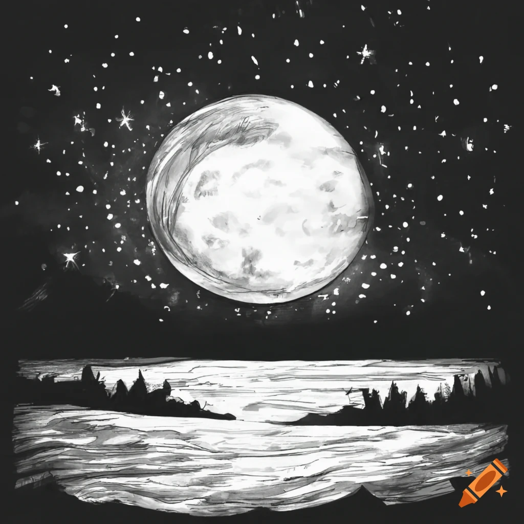 Download Moon, Night, Landscape. Royalty-Free Stock Illustration Image -  Pixabay
