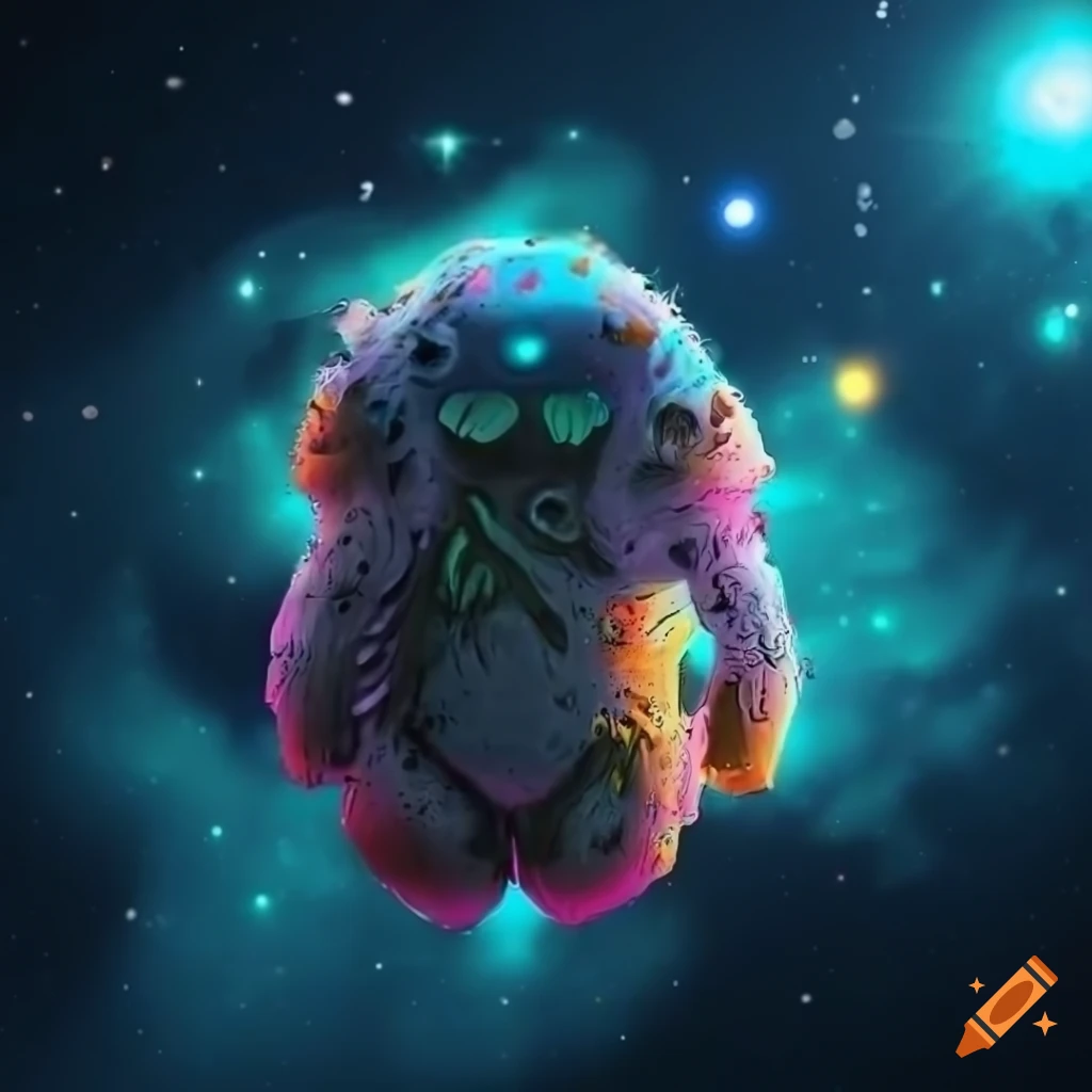 Space themed Art For Aleo Blockchain With A Living Creature On Craiyon