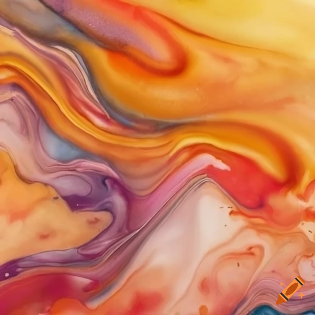 swirling watercolor painting in autumn colors