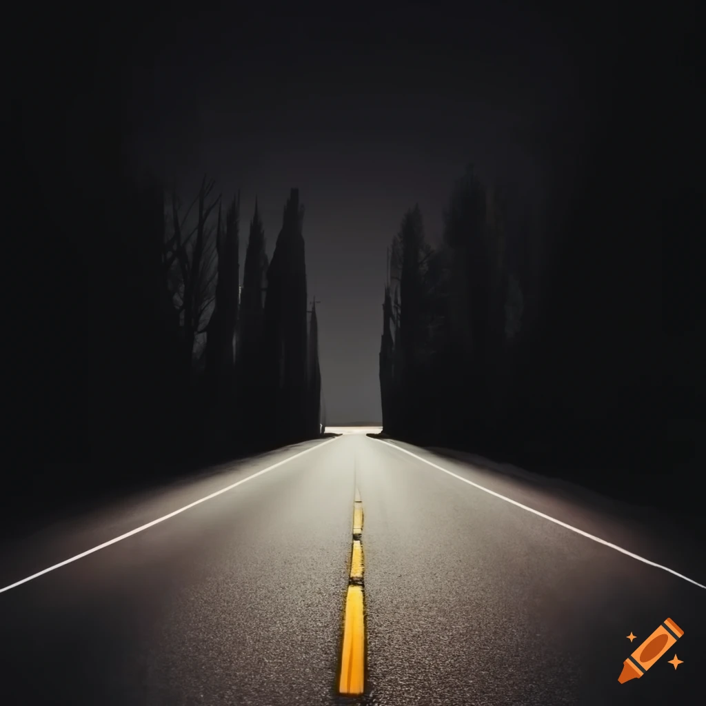 deserted highway at night