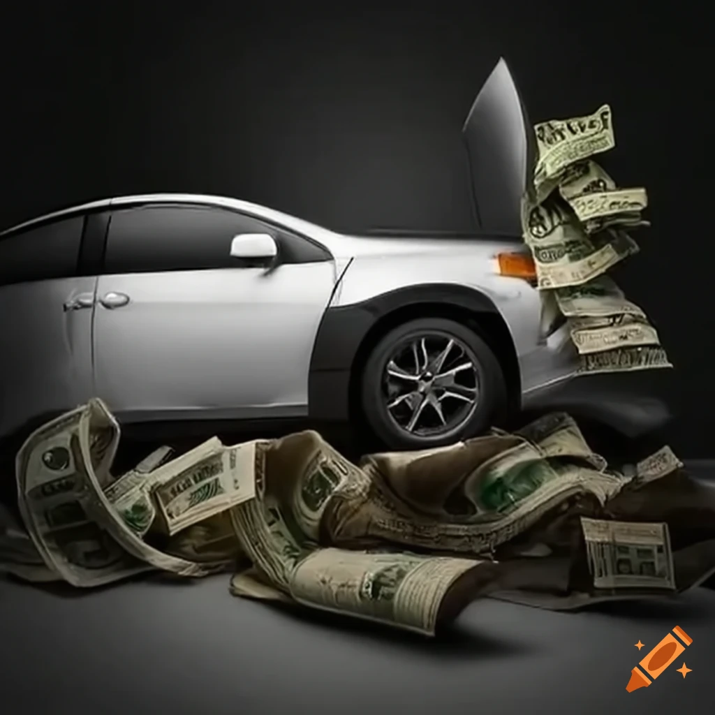 image of car crash with money flying out