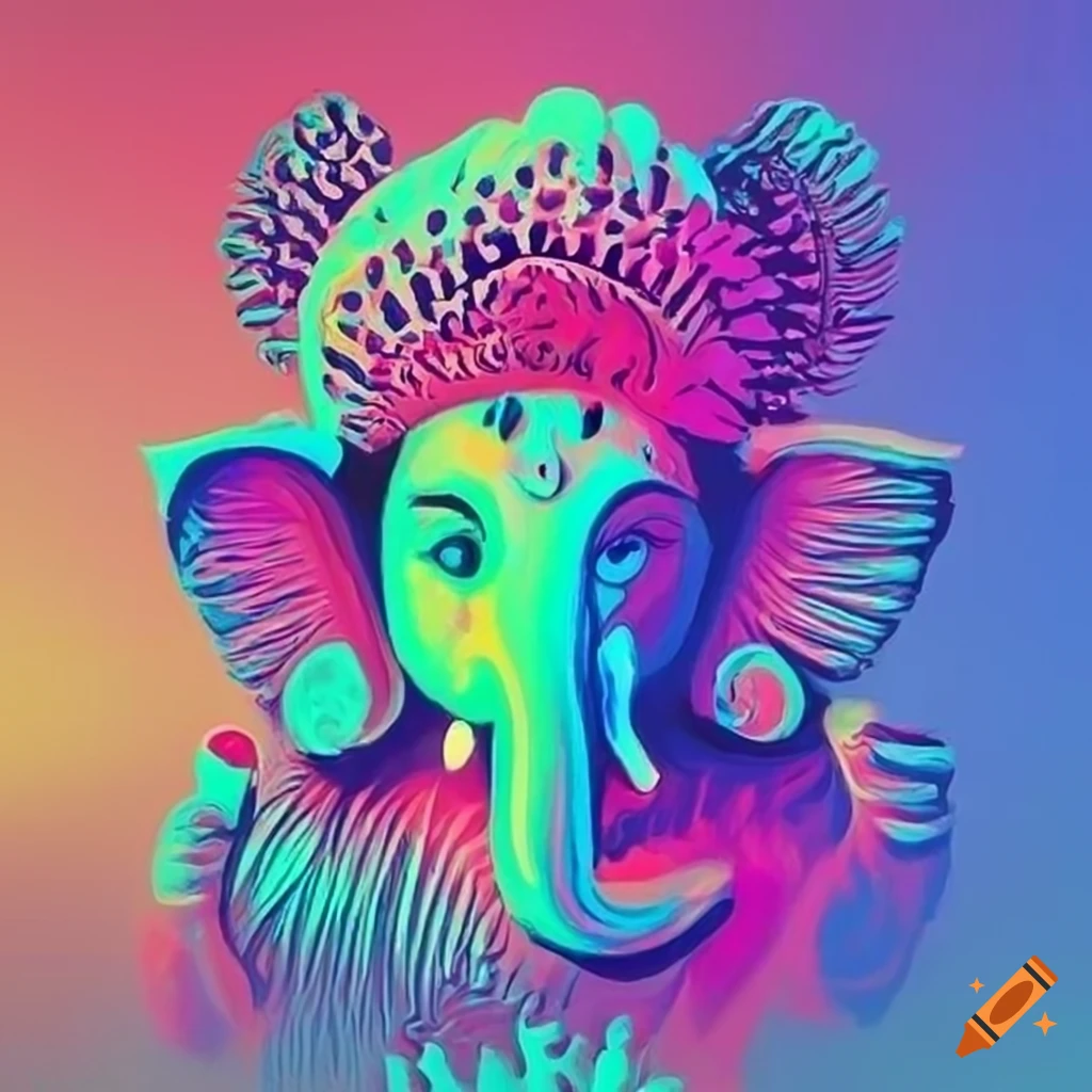 pastel art of Ganesha in Matisse style