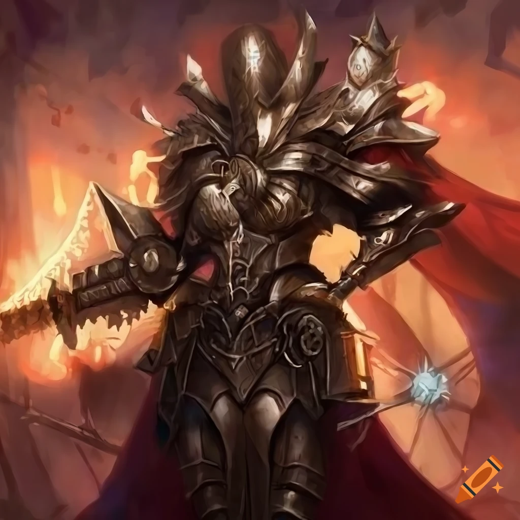 Clockwork armored elf in fantasy art on Craiyon