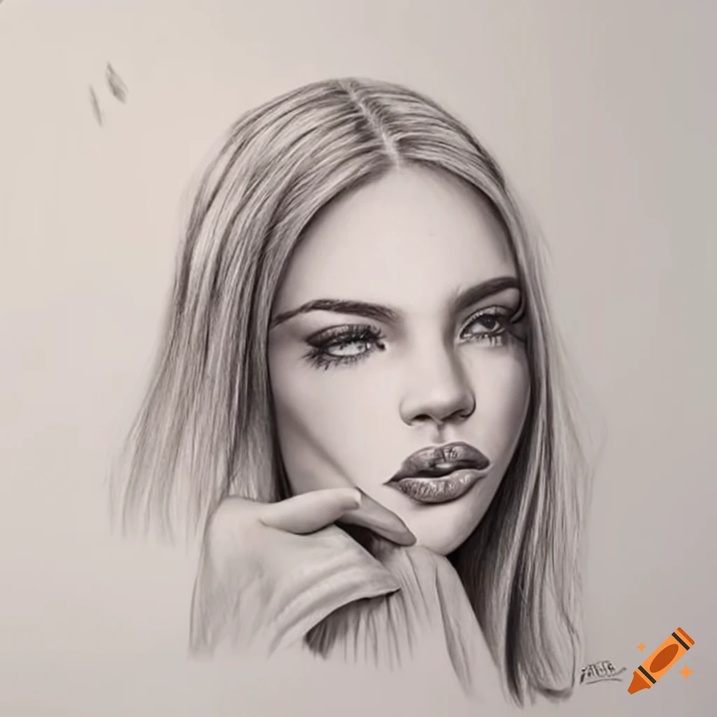 Premium Vector | Drawing sketch art of beautiful young woman hand drawing  illustration
