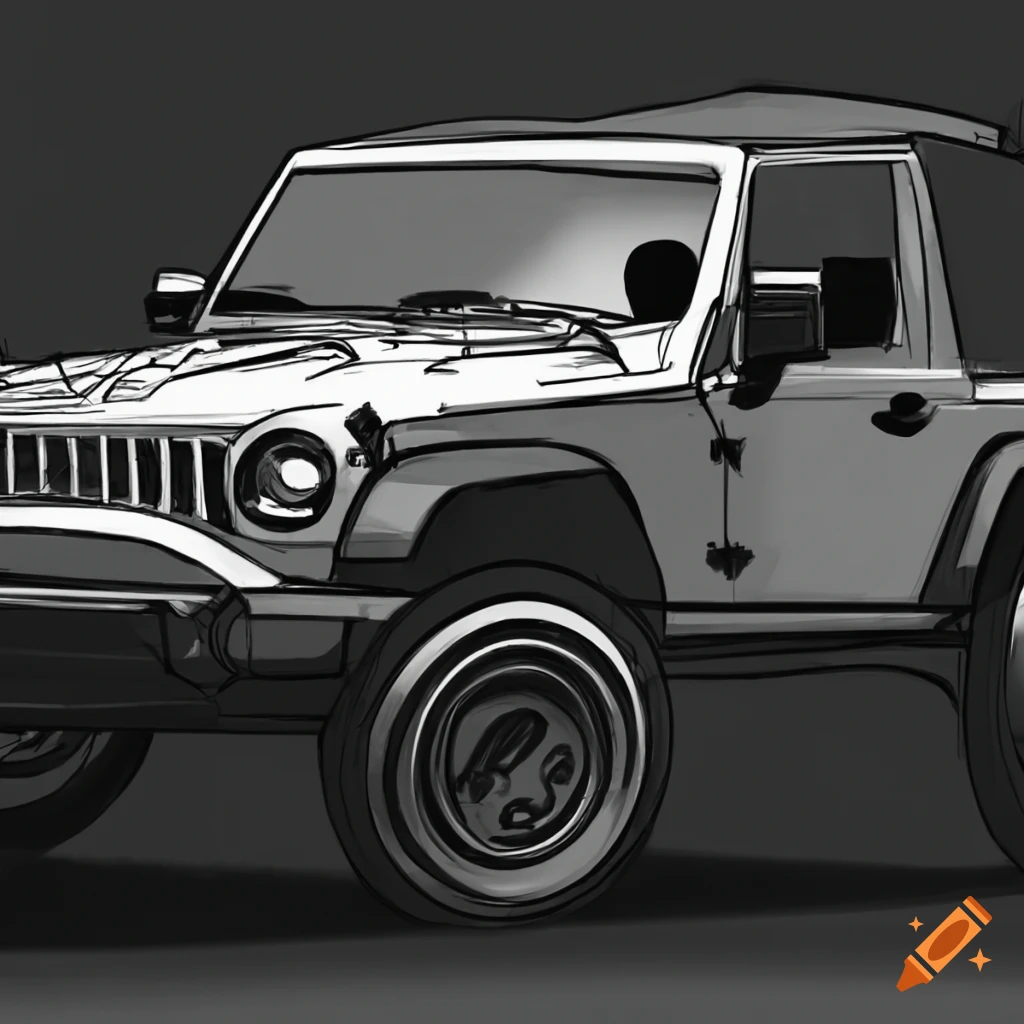 jeep wrangler 4 door sketch