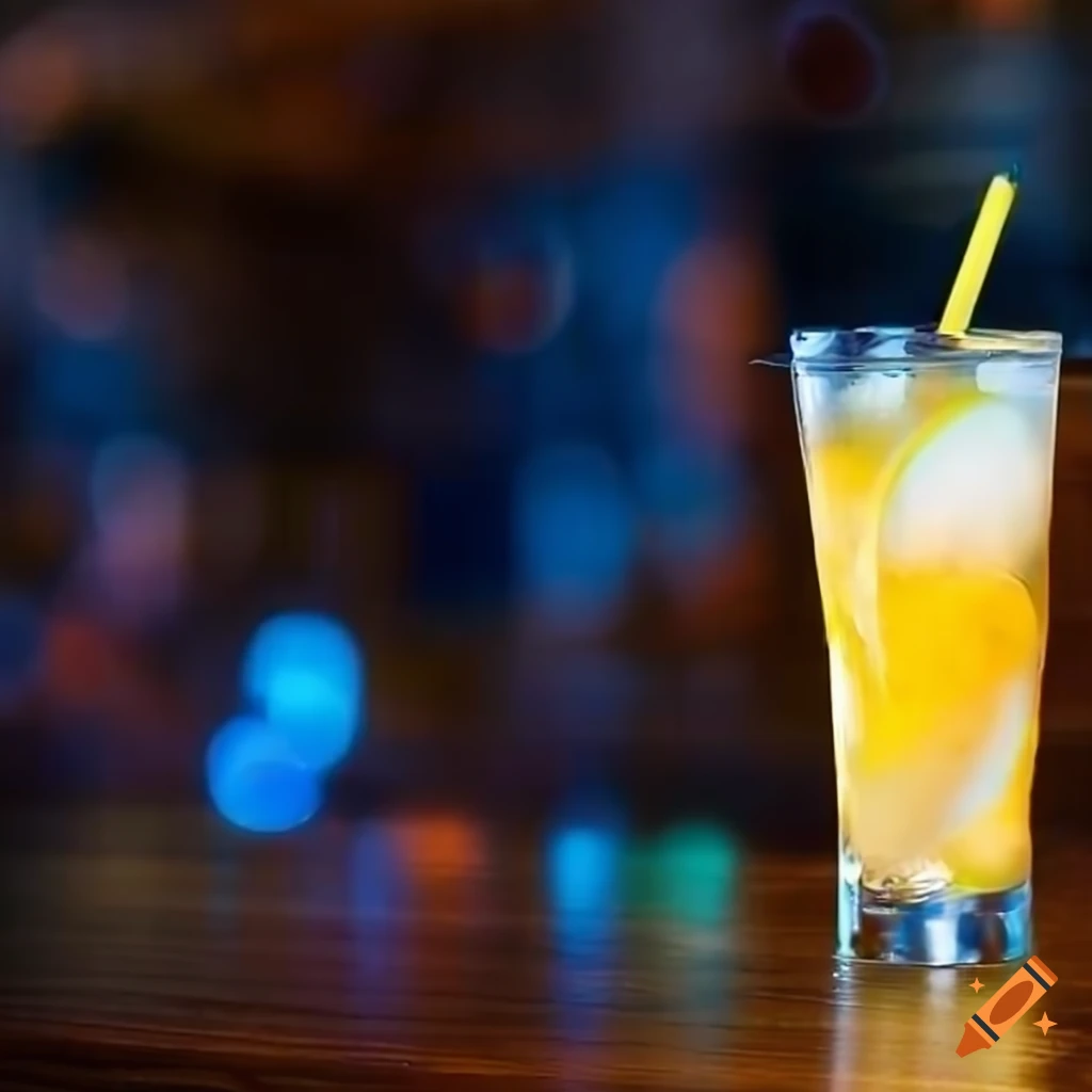 Refreshing long island ice tea cocktail at a bar on Craiyon