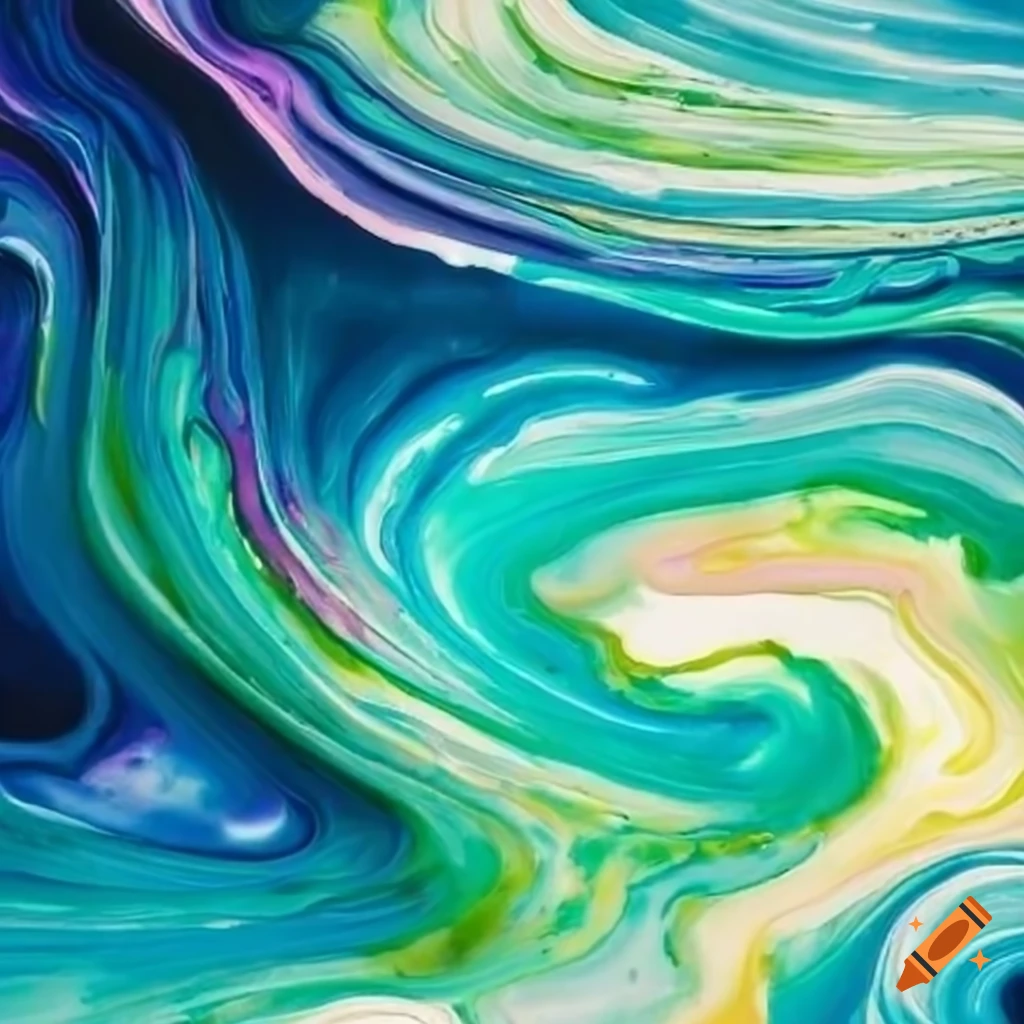 swirling watercolor painting with spring palette