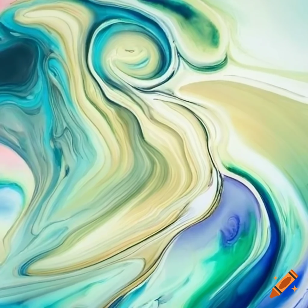 swirling flow of spring color palette in watercolors