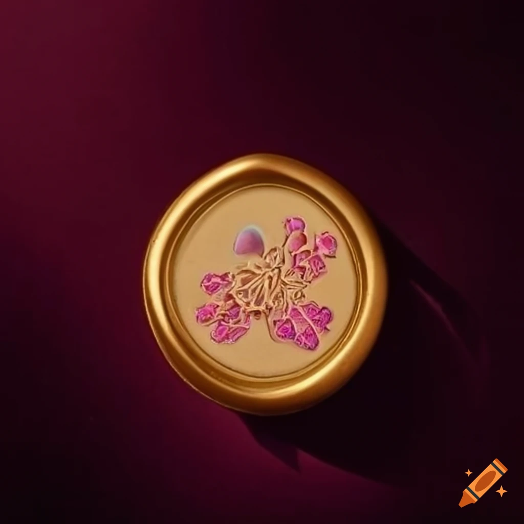 golden wax seal with bee wing design