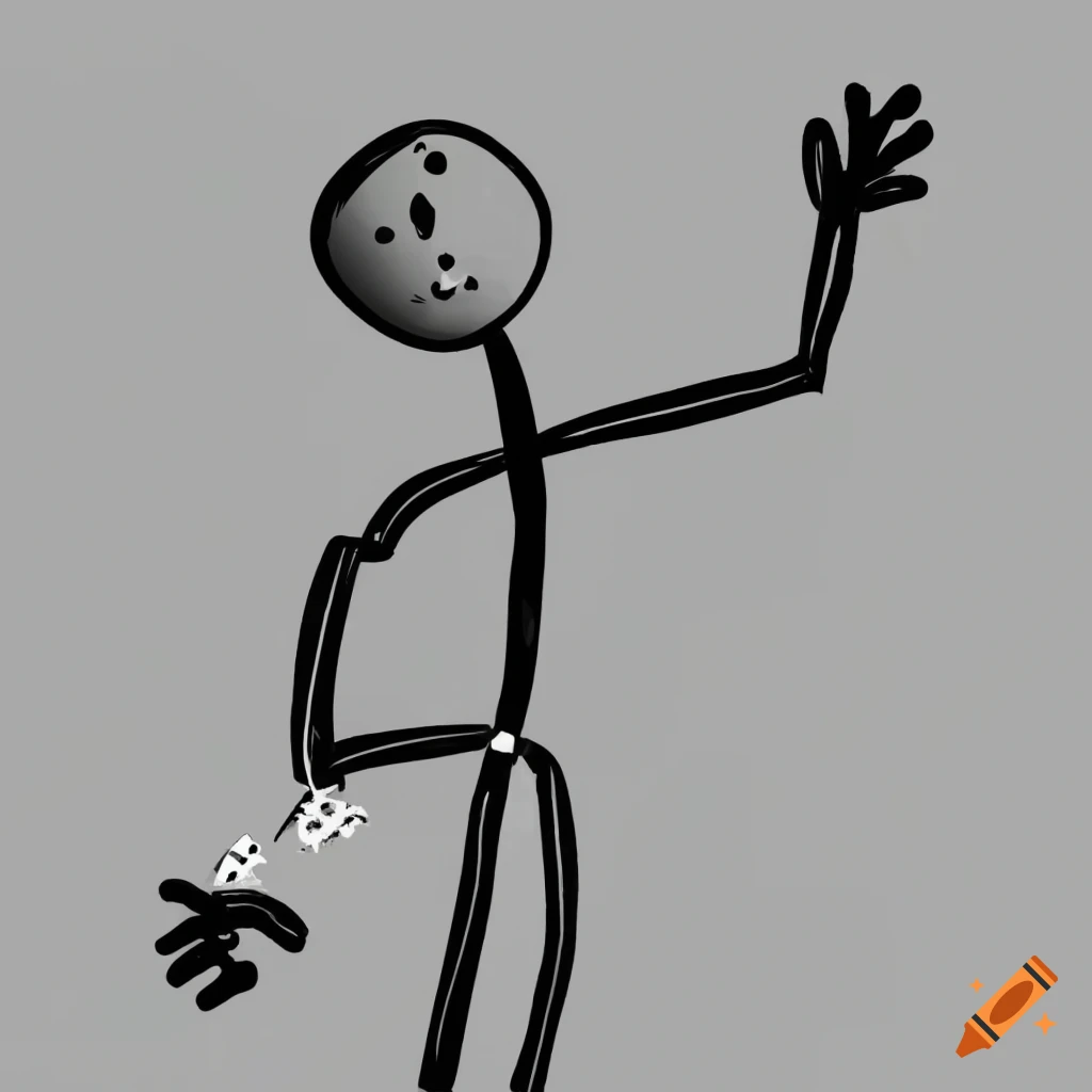 cartoon stickman with a thoughtful expression